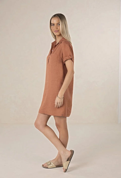 Hustle Linen Shirt Dress