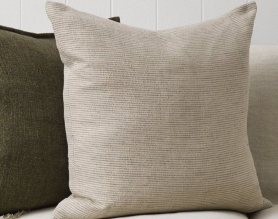 Sandridge Feather Cushion in Linen & Khaki