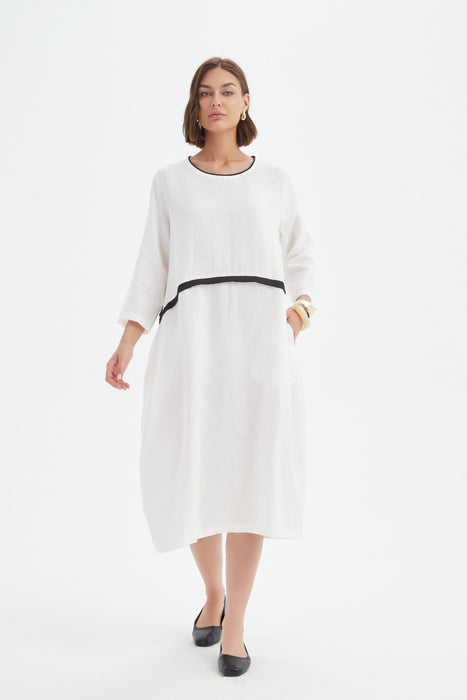 Contrast Trim Ovoid Dress