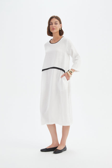 Contrast Trim Ovoid Dress