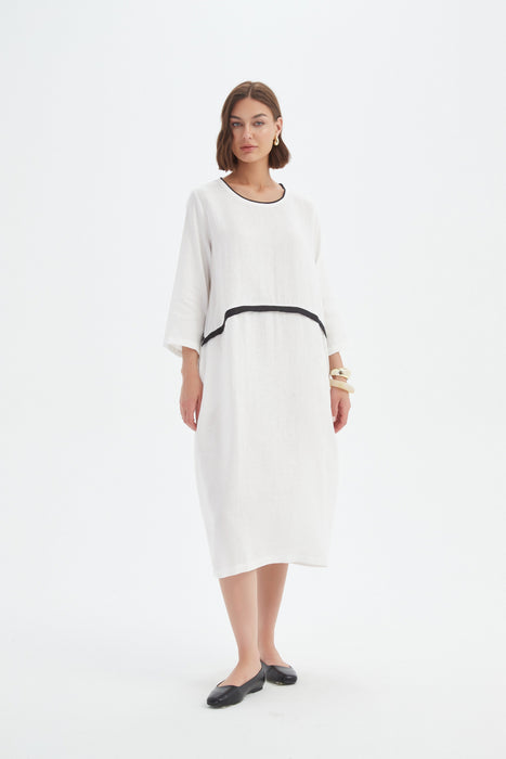Contrast Trim Ovoid Dress