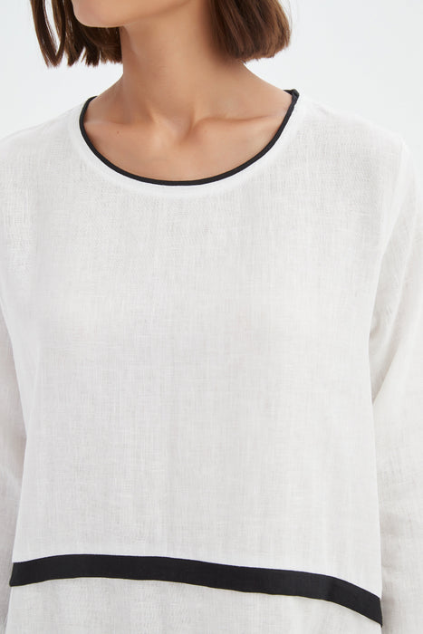 Contrast Trim Ovoid Dress