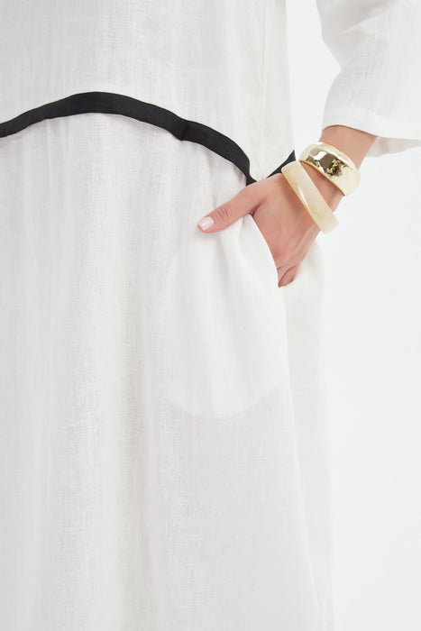 Contrast Trim Ovoid Dress