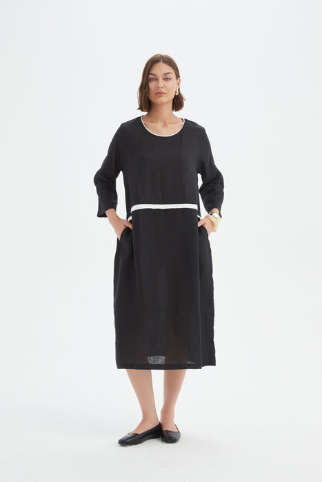 Contrast Trim Ovoid Dress