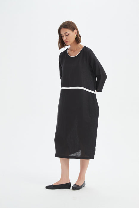 Contrast Trim Ovoid Dress