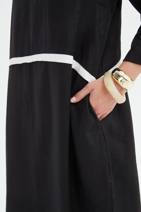 Contrast Trim Ovoid Dress
