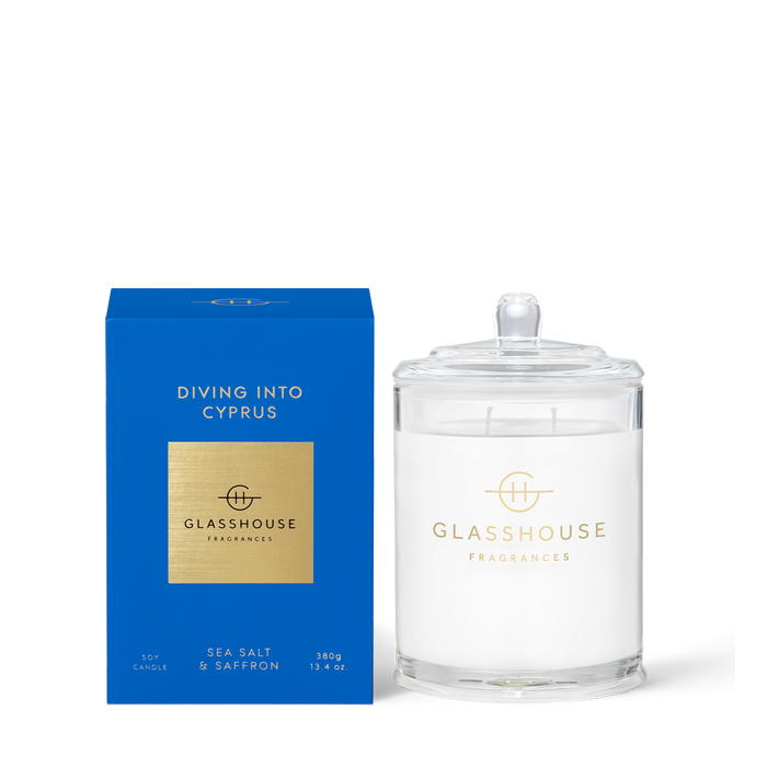Diving into Cyprus Glasshouse Candle 380g