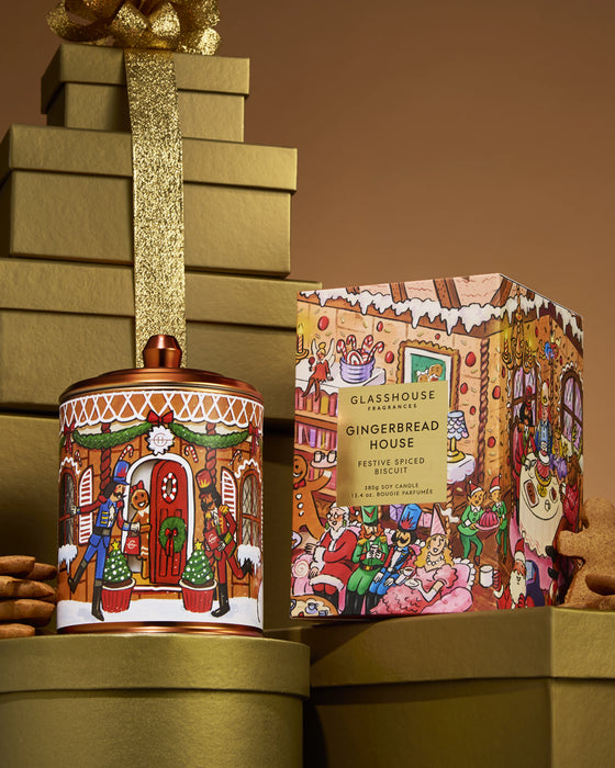 Christmas Glasshouse Candle - GingerBread House