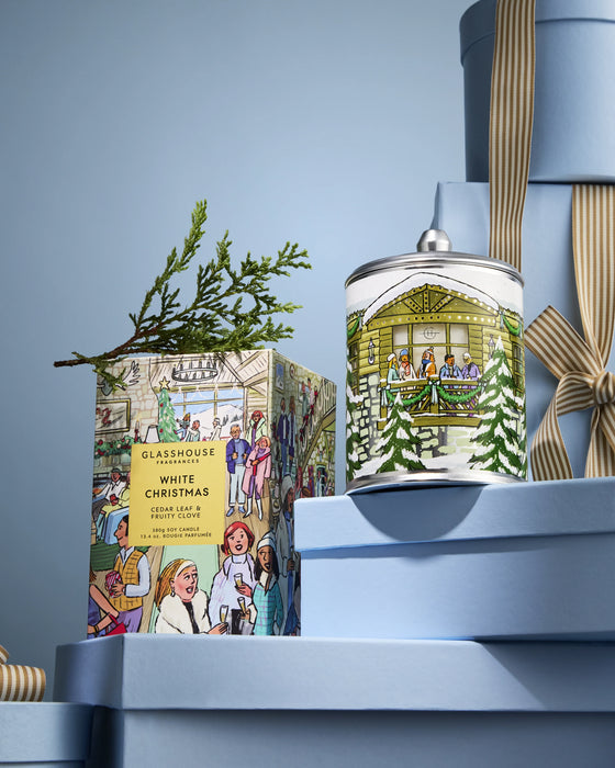 Christmas Glasshouse Candle - White Christmas