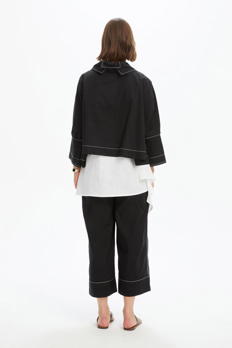 Funnel Neck Contrast Top