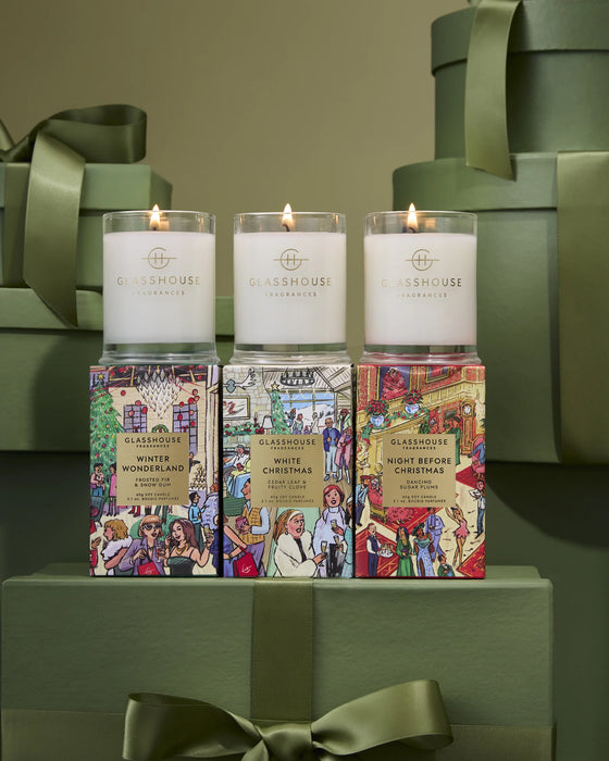 Christmas Glasshouse Trio Candles