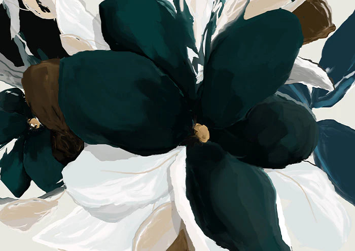 Deep Teal Magnolia Canvas