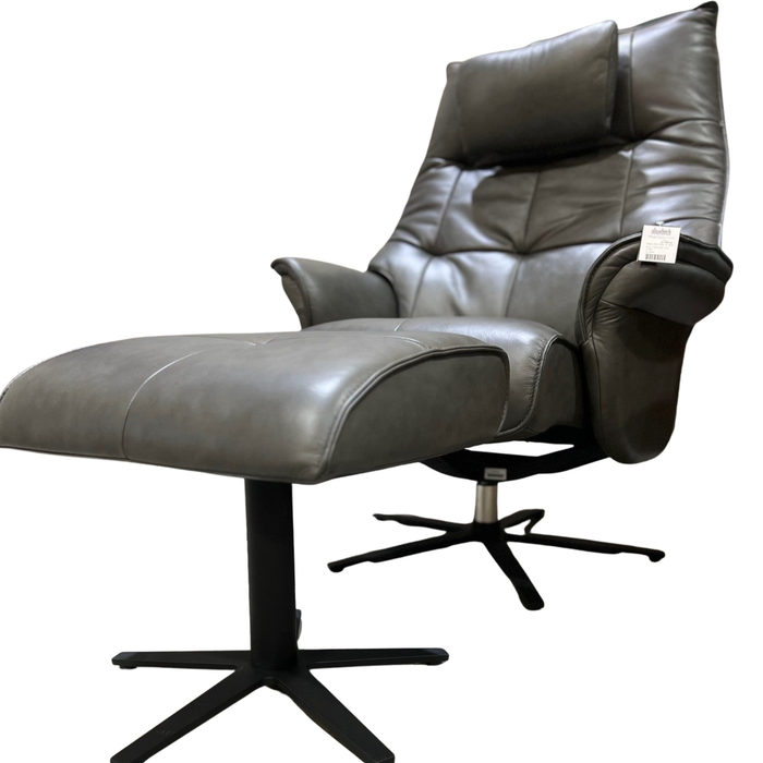 Hana Leather Recliner & Stool