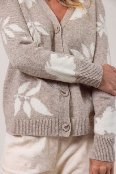 V Neck Floral Cardigan