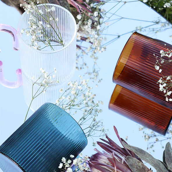 Archer Ribbed Glass Cup