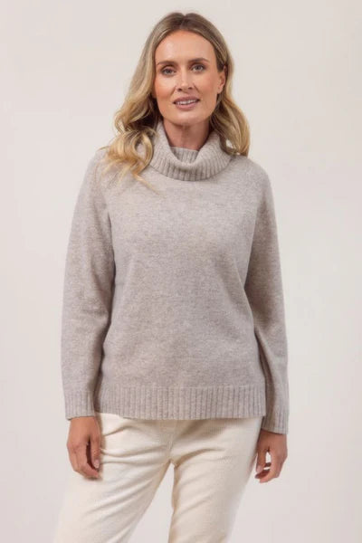 Merino Wool Mock Neck Cardigan