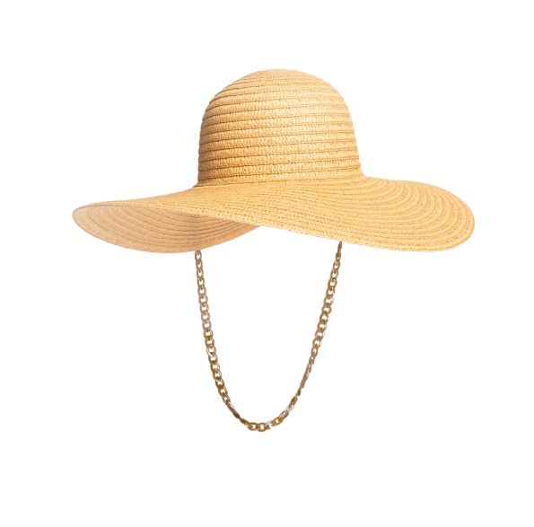 So Shady Hat in Natural with Honey Chain