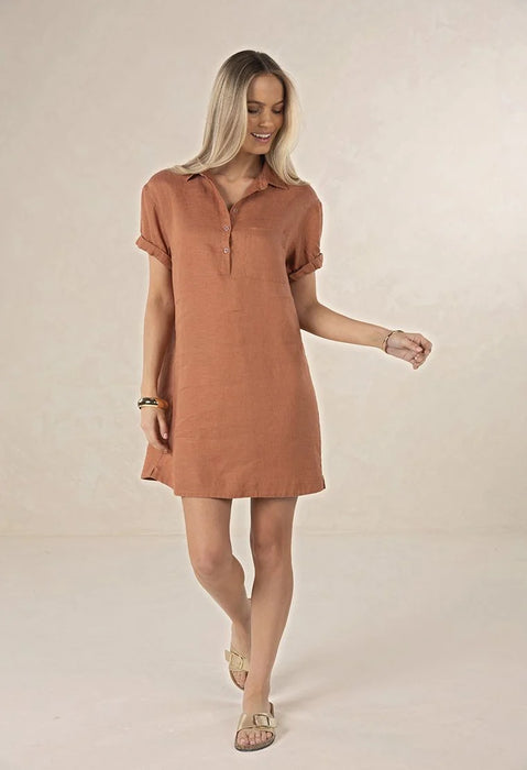 Hustle Linen Shirt Dress
