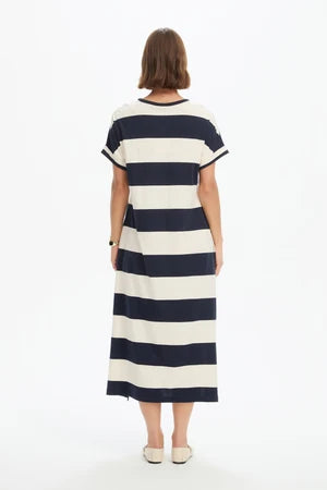 Stripe Easy Midi Dress