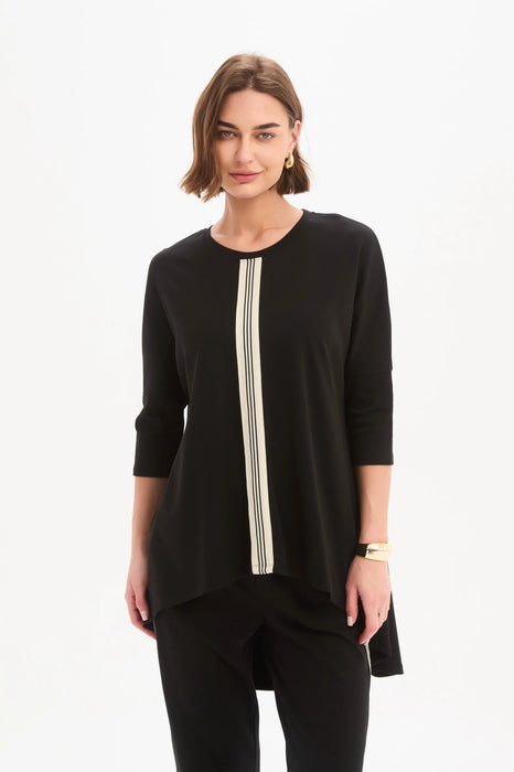 Stripe Front 3/4 Sleeve Tee